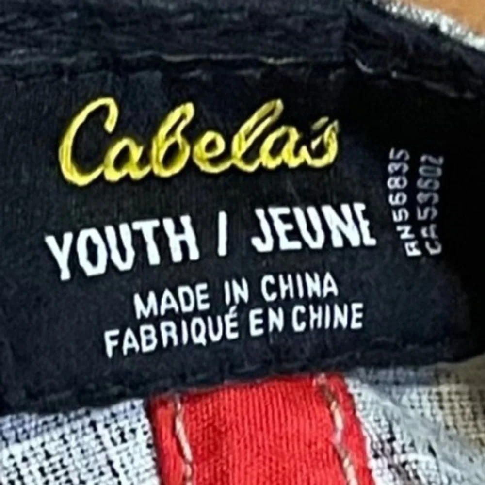 Cabelas Youth Hat Camo Legendary Outfitter Baseball Cap Adjustable Stars Flag